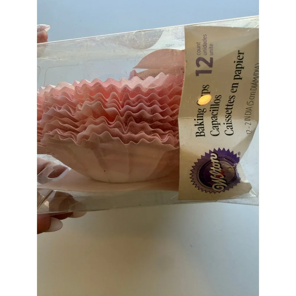 Wilton Baking Cups Lot 60ct Lavender White Petal Pink Ruffle 2in Cupcake Liners
